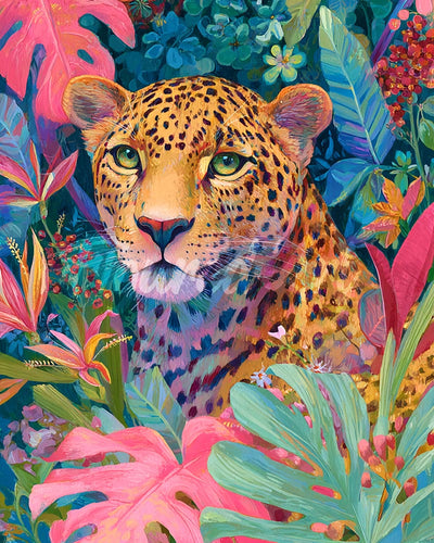 Diamond Painting - Broderie Diamant - Léopard tropical
