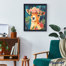 Charger l&#39;image dans la galerie, Broderie Diamant - Faon fleuri