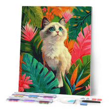 Charger l'image dans la galerie, Broderie Diamant - Chaton Ragdoll dans la jungle