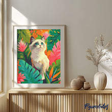 Charger l&#39;image dans la galerie, Broderie Diamant - Chaton Ragdoll dans la jungle