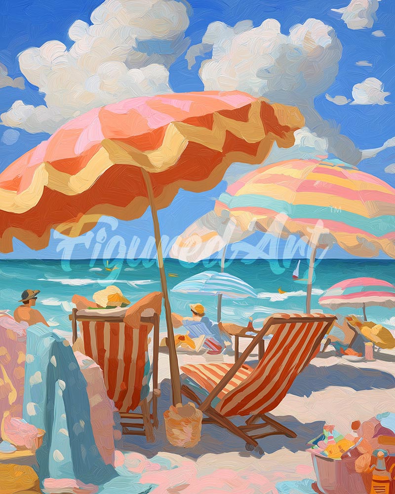 Diamond Painting - Broderie Diamant - Plage pastel