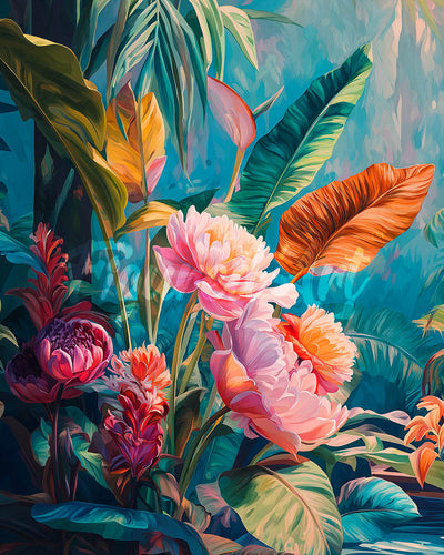 Diamond Painting - Broderie Diamant - Fleurs de la jungle