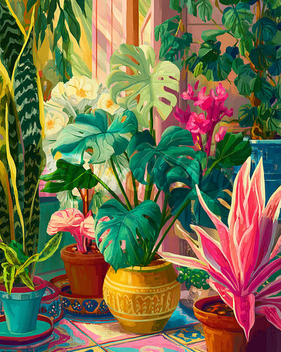 Diamond Painting - Broderie Diamant - Jardin tropical intérieur