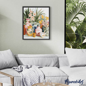 Broderie Diamant - Poteries et Fleurs