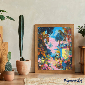 Broderie Diamant - Jardin tropical