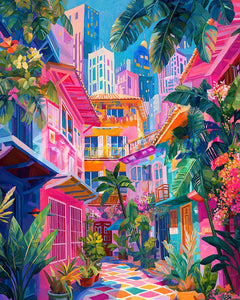 Diamond Painting - Broderie Diamant - Quartier coloré