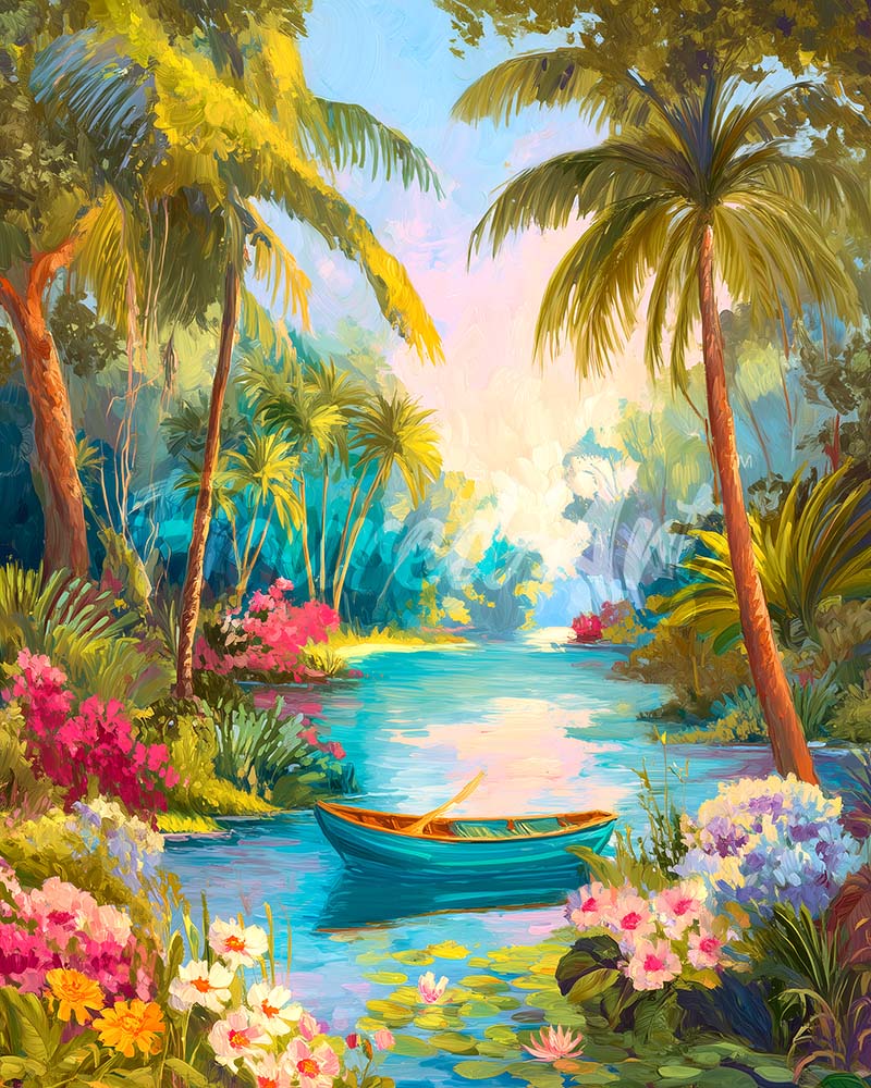 Diamond Painting - Broderie Diamant - Rivière paradisiaque