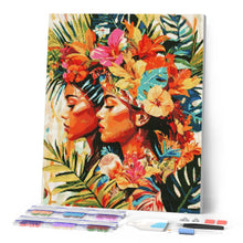 Charger l'image dans la galerie, Broderie Diamant - Sœurs tropicales