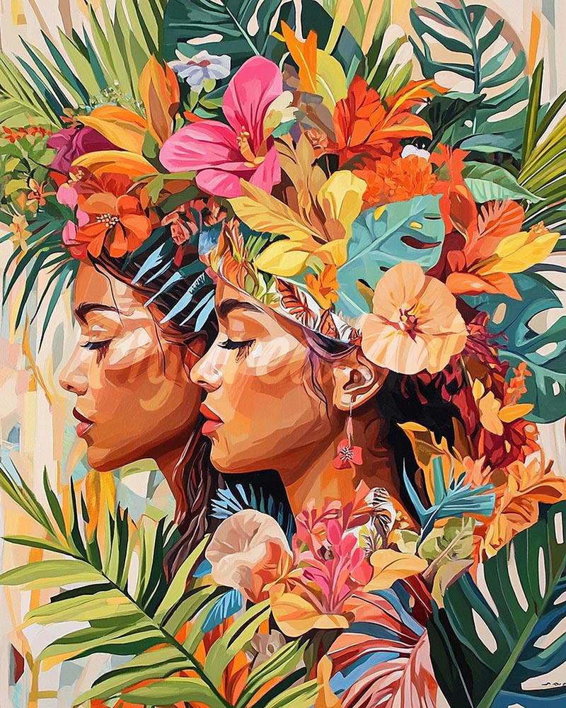 Diamond Painting - Broderie Diamant - Sœurs tropicales