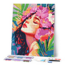 Charger l'image dans la galerie, Broderie Diamant - Jolie fille fleurie