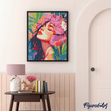 Charger l&#39;image dans la galerie, Broderie Diamant - Jolie fille fleurie