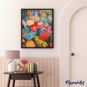 Broderie Diamant - Jardin tropical éclatant