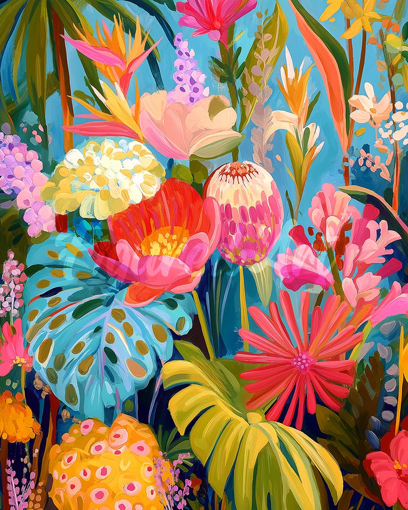 Diamond Painting - Broderie Diamant - Jardin tropical éclatant