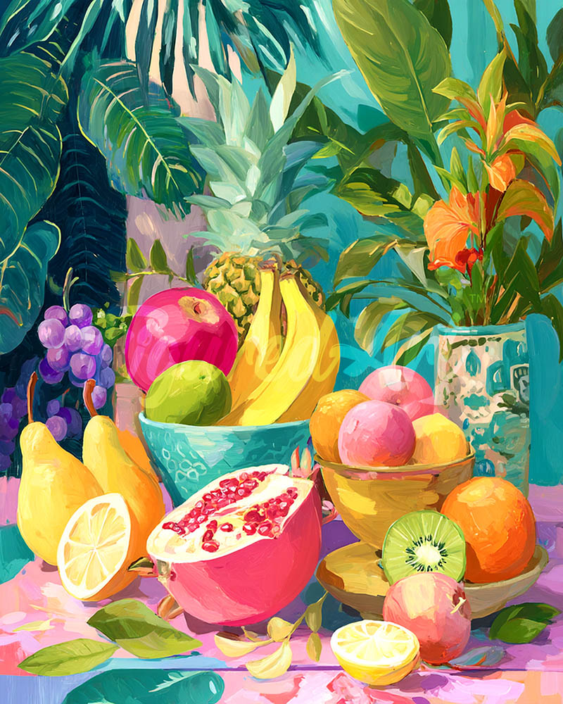 Diamond Painting - Broderie Diamant - Table de fruits tropicaux