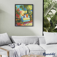Charger l&#39;image dans la galerie, Broderie Diamant - Plantes tropicales et Chien