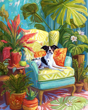 Charger l&#39;image dans la galerie, Diamond Painting - Broderie Diamant - Plantes tropicales et Chien