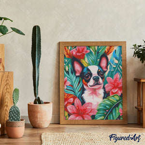 Broderie Diamant - Chiot tropical