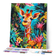 Charger l'image dans la galerie, Broderie Diamant - Girafe tropicale