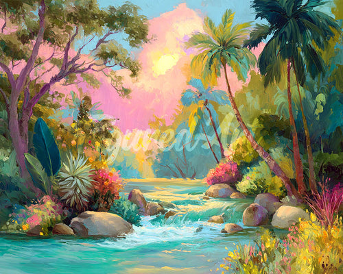 Diamond Painting - Broderie Diamant - Ruisseau tropical