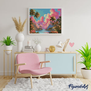 Broderie Diamant - Baie de rêve tropicale