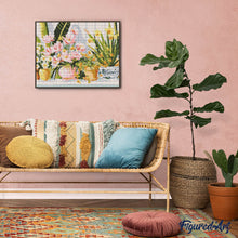Charger l&#39;image dans la galerie, Broderie Diamant - Pots de fleurs pastel