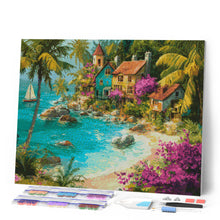 Charger l'image dans la galerie, Broderie Diamant - Village Tropical en Bord de Mer