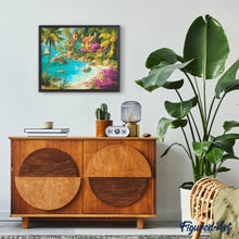 Charger l&#39;image dans la galerie, Broderie Diamant - Village Tropical en Bord de Mer