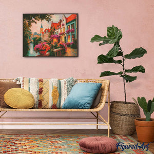 Broderie Diamant - Maisons sur le Canal