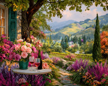 Charger l&#39;image dans la galerie, Diamond Painting - Broderie Diamant - Bouteille de Vin au Jardin