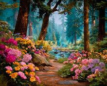 Charger l&#39;image dans la galerie, Diamond Painting - Broderie Diamant - Ruisseau aux Fleurs Sauvages