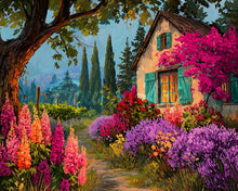 Charger l&#39;image dans la galerie, Diamond Painting - Broderie Diamant - Jardin et Façade Fleurie