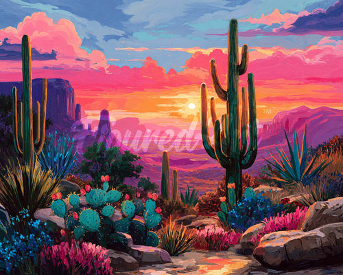 Diamond Painting - Broderie Diamant - Paysage Désertique Coloré