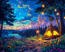 Charger l&#39;image dans la galerie, Diamond Painting - Broderie Diamant - Nuit de Camping Étoilée