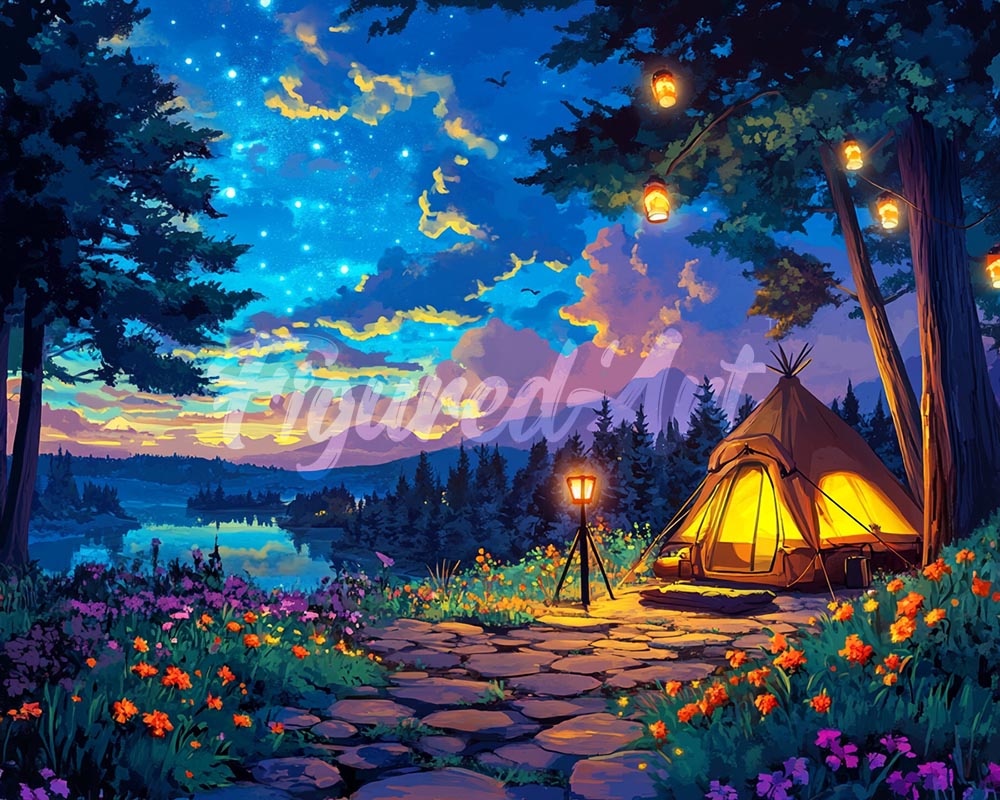 Diamond Painting - Broderie Diamant - Nuit de Camping Étoilée