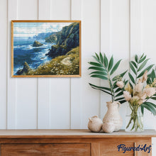 Charger l&#39;image dans la galerie, Broderie Diamant - Prairie Fleurie en Bord de Falaise
