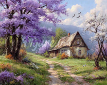 Charger l&#39;image dans la galerie, Diamond Painting - Broderie Diamant - Cottage sur l’Allée des Jacarandas