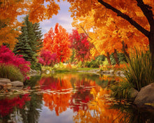 Charger l&#39;image dans la galerie, Diamond Painting - Broderie Diamant - Arbres Dorés de l’Automne