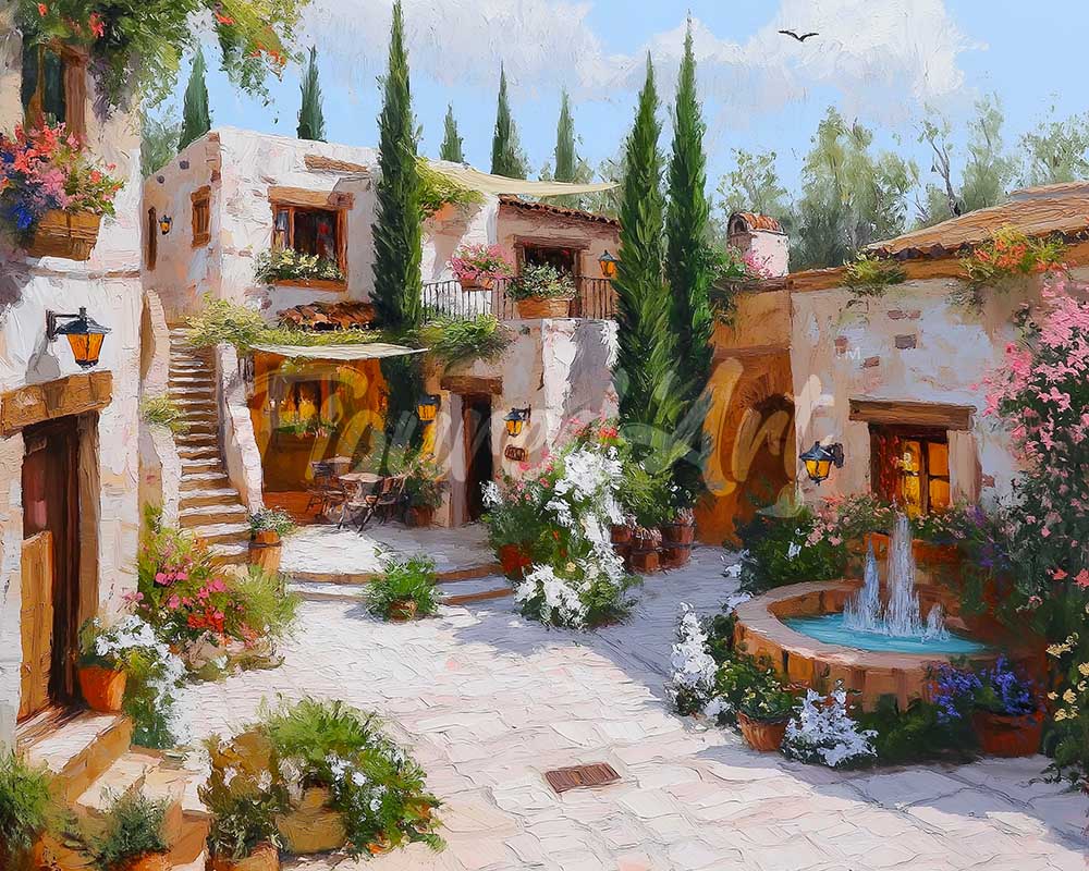 Diamond Painting - Broderie Diamant - Cour de Villa Blanche