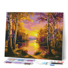 Charger l'image dans la galerie, Broderie Diamant - Lac aux Bouleaux Éclatants