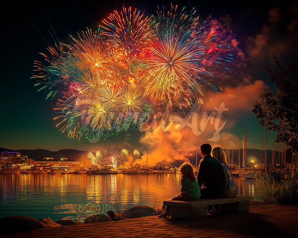 Diamond Painting - Broderie Diamant - Famille et Feu d’Artifice