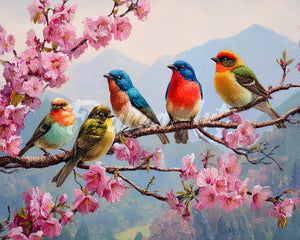 Diamond Painting - Broderie Diamant - La Bande des Oiseaux Chanteurs