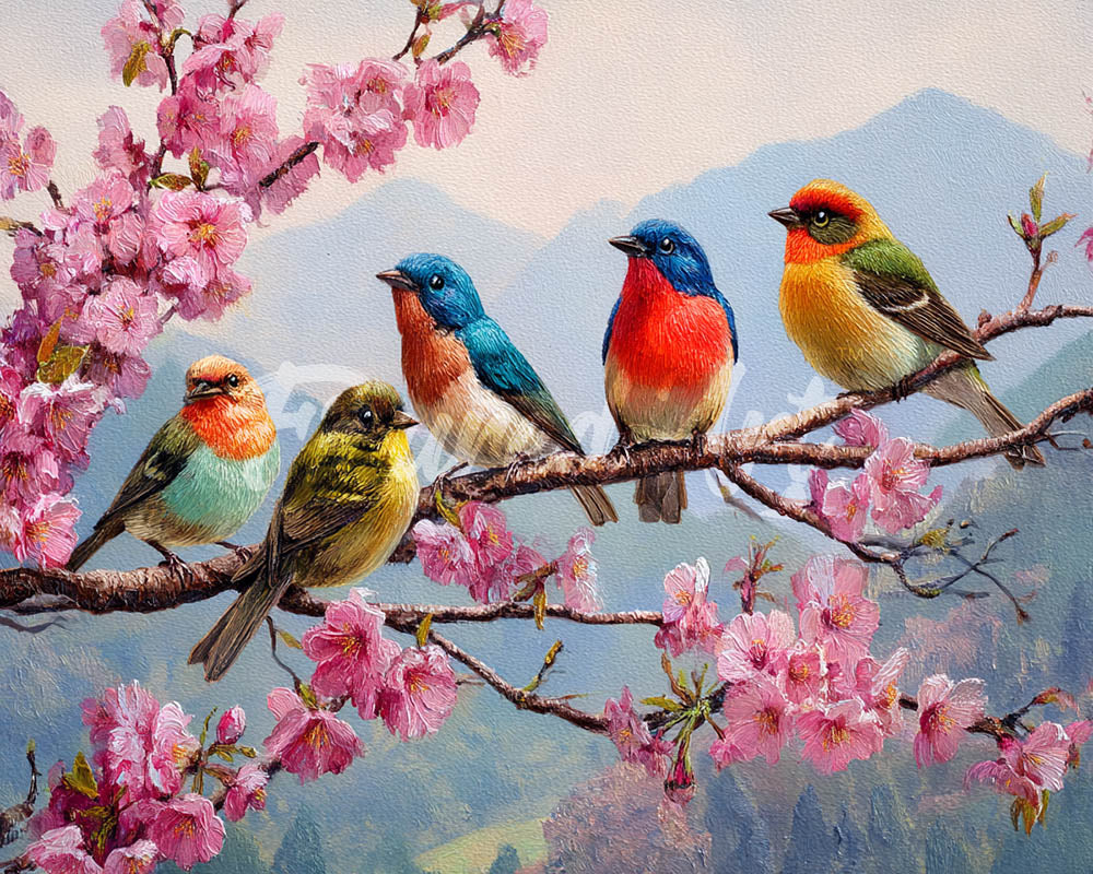 Diamond Painting - Broderie Diamant - La Bande des Oiseaux Chanteurs