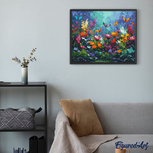 Broderie Diamant - Jardin et Papillons Colorés