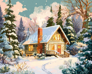 Diamond Painting - Broderie Diamant - Chalet d’Hiver