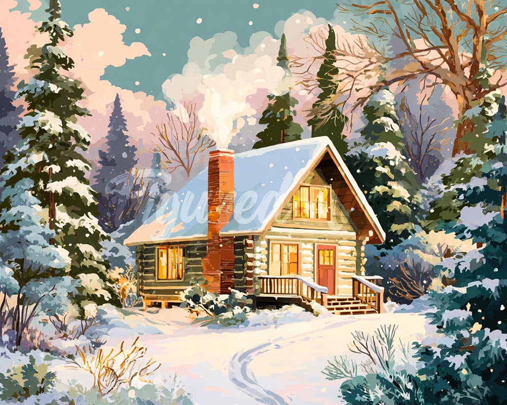 Diamond Painting - Broderie Diamant - Chalet d’Hiver