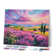 Charger l'image dans la galerie, Broderie Diamant - Collines de Lavande au Coucher du Soleil