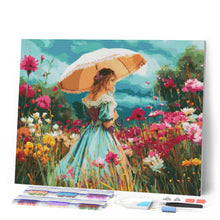 Charger l'image dans la galerie, Broderie Diamant - Jeune Fille et Champs Fleuris