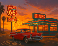 Charger l&#39;image dans la galerie, Diamond Painting - Broderie Diamant - Snack et Voiture Vintage