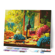 Charger l'image dans la galerie, Broderie Diamant - Bouteille de Vin et Raisins