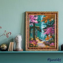 Charger l&#39;image dans la galerie, Broderie Diamant - Sentier Forestier en Fleurs